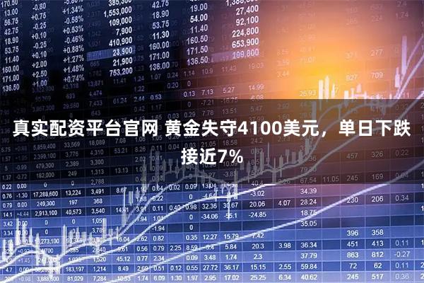 真实配资平台官网 黄金失守4100美元，单日下跌接近7%